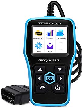 Topdon OBD2 Reader Plus 3.0 CAN Diagnostic Scan Tool Full OBDII Functions in Graphical Display DTC Lookup MIL Turn-off plus Data Printing   Free Upgrade