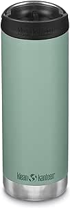 KLEAN KANTEEN TKWide Insulated Coffee Tumbler with Café Cap - Stainless Steel Coffee Tumbler - 16 Oz, Beryl Green