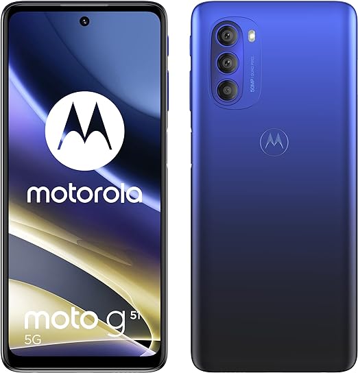 Motorola Moto G51 Dual-SIM 128GB ROM 4GB RAM (GSM Only | No CDMA) Factory Unlocked - Indigo Blue