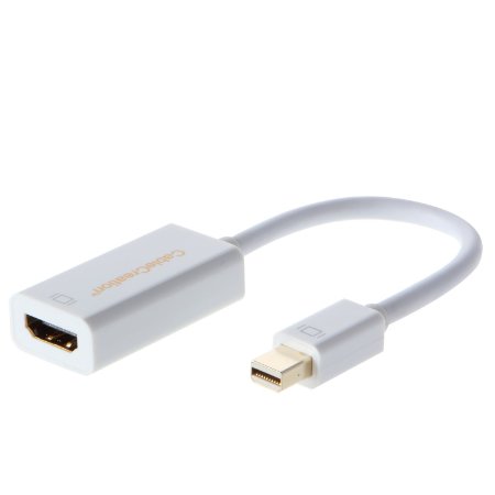 Cablecreation Mini Displayport Thunderbolt Port Compatible to HDMI AV HDTV Adapter for Mac Book Imac and More DP v12 Support 4Kx2K White