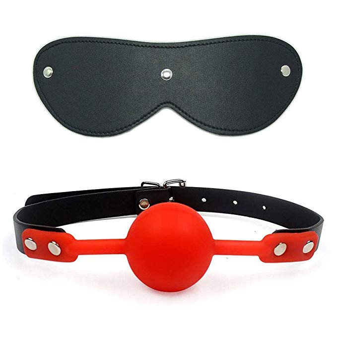 Open Breathable Paly Ball Bite Ball and Blindfold Eye Mask for Women Men