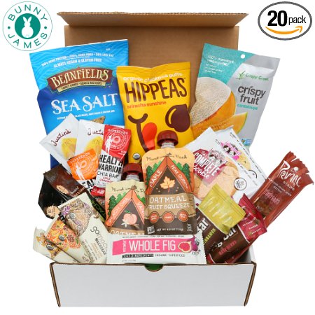 Healthy Vegan Snacks Care Package: Natural, Organic, Non-GMO, Vegan Protein Bars, Cookies, Fruit Snacks, Vegan Jerky, Nuts, Premium Vegan Assortment Gift Box