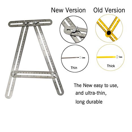 OKPOW New Version Stainless Steel Angleizer Template Tool Angle-izer Angle Template Tool for Craftsmen Builders Handymen