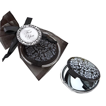 Reflections Elegant Black-and-White Mirror Compact