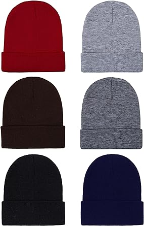 Cooraby Winter Beanie Cap Warm Knit Cuff Skull Beanie Caps for Men or Women