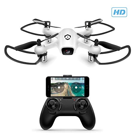 Amcrest A4-W Skyview WiFi FPV Drone Quadcopter w/Camera HD 720P, Training Drone for Beginner & Kids, RC   2.4ghz WiFi Helicopter w/Remote Control, Headless Mode, Smartphone Control (White)