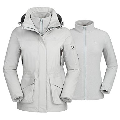 Camel Waterproof Outdoor Jacket 3 In 1 Women's Mountain Fleece Ski Jacket