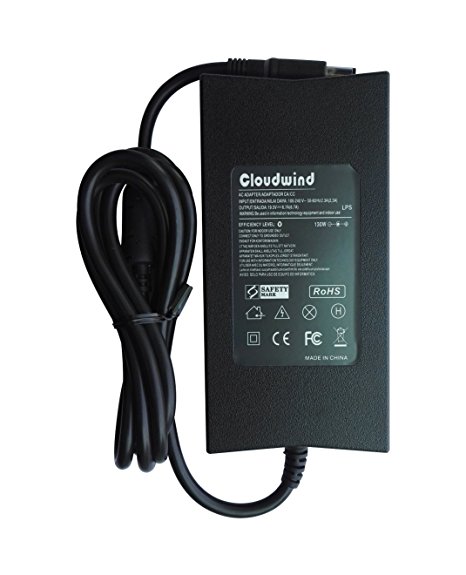 Cloudwind 19.5V 6.7A 130W Replacement Slim AC Adapter for DELL Inspiron,Dell Precision,Compatible Model Numbers: FA130PE1-00, DA130PE1-00 Laptop AC Adapter Charger Power Cord.