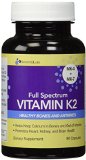Full Spectrum VITAMIN K2 by InnovixLabs Provides two essential forms of K2 MK-4  MK-7 Total of 600 mcg of K2 per capsule Soy-free 90 Capsules