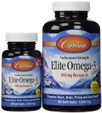 Carlson Laboratories - Elite Omega 3 Gems Fish Oil 9030 Bonus 1250 mg 120 softgels Natural Lemon Flavor 800mg Omega-3s