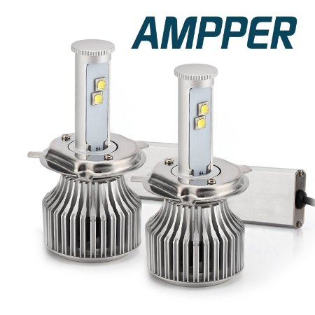 H4 (9003 HB2 Hi/Lo) LED Headlight Bulbs (High Beam   Low Beam), Ampper Ultra Bright Arc Style Beam All in One Conversion Kit - 120W 9,600Lumen 6K Cool White CREE Chips (Pack of 2)