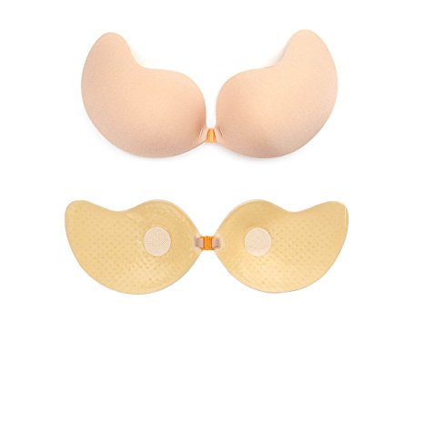 ONine Strapless Self Adhesive Bra Invisible Backless Push Up Sticky Bras for Women, A-DDD