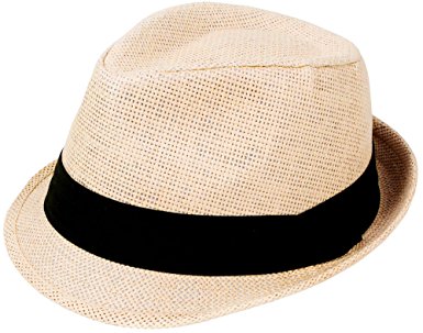 AbbyLexi Men/Women Outdoors Summer Short Brim Straw Fedora Sun Hat