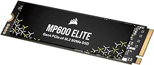 Corsair MP600 Elite 1TB M.2 PCIe Gen4 x4 NVMe SSD – M.2 2280 – Up to 7,000MB/sec Sequential Read – High-Density 3D TLC NAND – Black