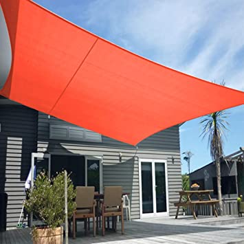 Artpuch 12' x 16' Sun Shade Sails Rectangle Canopy, Scarlet UV Block Cover for Outdoor Patio Garden Yard