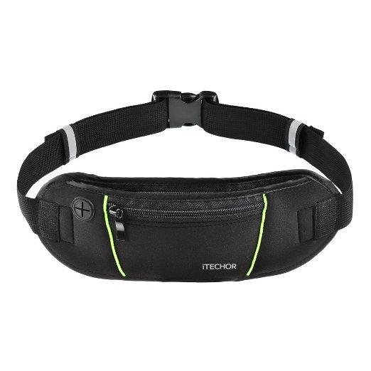 Waist Pack iTECHOR Sport Running Belt Water Resistant Fanny Pack Fits iPhone 66s plus  Adjustable Band for Men and WomenBlack
