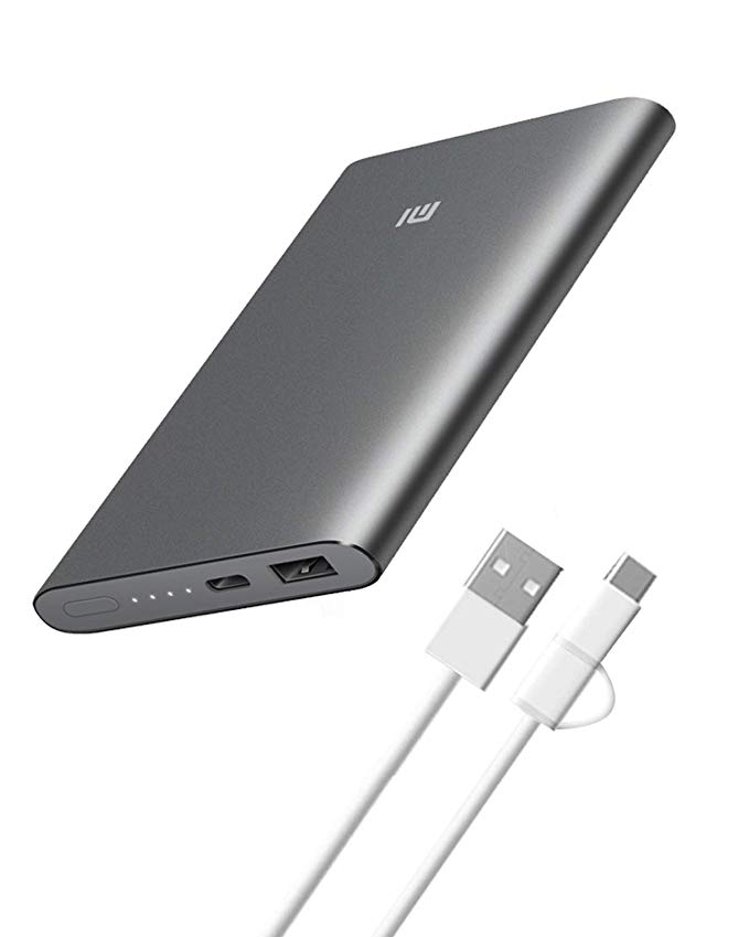 MI Xiaomi Portable Charger Power Bank Pro 10000mAh 18W Fast Charging Qc 3.0 Aluminum Battery Pack for iPhone Xs XR X 8 7 6 iPad Samsung Galaxy S9 S8 S7 & Android Phones (USB-C Cable Included) (Mi)