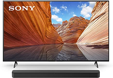 Sony X80J 65 Inch TV: 4K Ultra HD LED Smart Google TV with Sony S100F 2.0ch Soundbar with Bass Reflex Speaker, Integrated Tweeter and Bluetooth