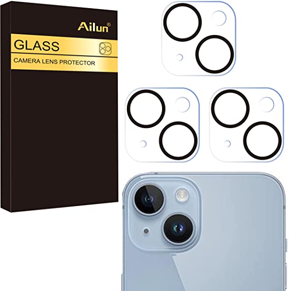 Ailun Camera Lens Protector for iPhone 14 6.1" ＆ iPhone 14 Max 6.7",Tempered Glass,9H Hardness,Ultra HD,Anti-Scratch,Easy to Install,Case Friendly 3 Pack[Does not Affect Night Shots]