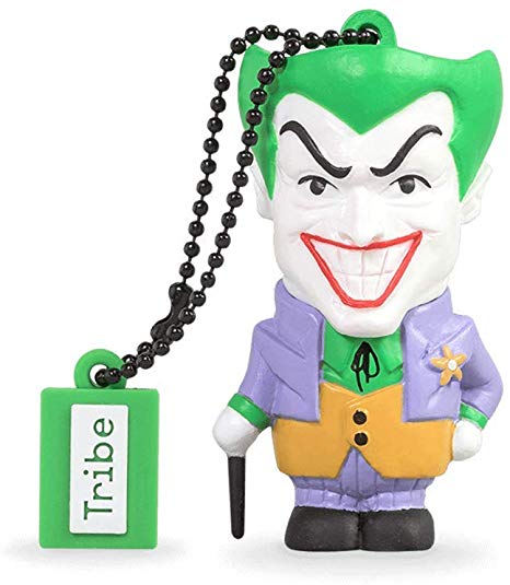 Tribe DC Comics Warner Bros. Pendrive Figure 16 GB Funny USB Flash Drive 2.0, Keyholder Key Ring, Joker (FD031505)