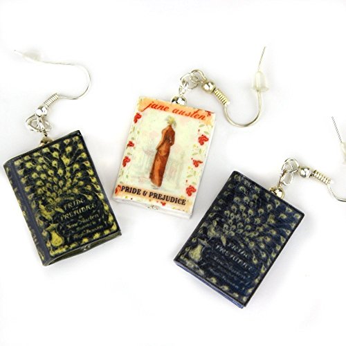 PRIDE AND PREJUDICE Jane Austen Polymer Clay Mini Book Earrings by Book Beads Choose Your Earring Hardware Pick Your Edition