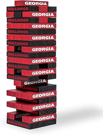 NCAA College Tabletop Stackers Block Game by Wild Sports - Perfect Gift for College Football Fan, Dorm Game, Rec Room, Tailgate