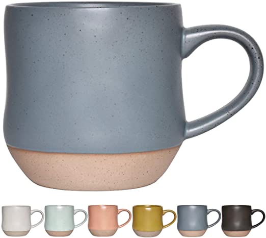 Bosmarlin Large Stoneware Coffee Mug, Big Tea Cup for Office and Home, 17 Oz, Dishwasher and Microwave Safe, 1 PCS (Blue, 1)