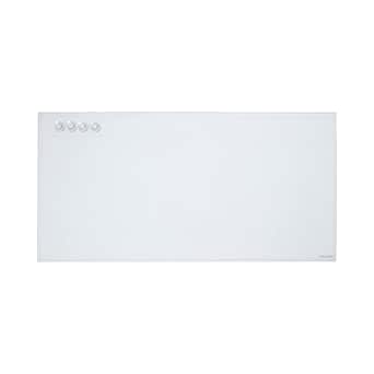 ECR4Kids MessageStor Magnetic Dry-Erase Glass Board with Magnets, 18in x 36in, Wall-Mounted Whiteboard, White