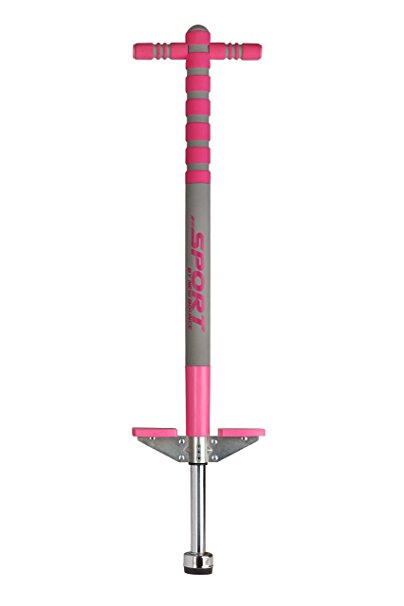 New Bounce - Custom Designed Girls Pink Soft, Easy Grip Sport Pogo Stick for Ages 5-9 (Pink & Grey) - Limited Edition