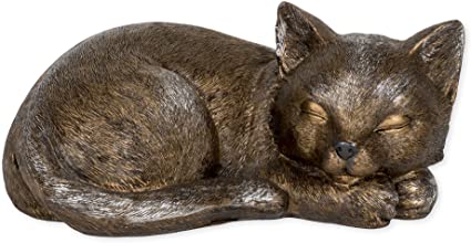 Roman Sleeping Cat Bronze Finish Indoor/Outdoor Decorative Stone Statue