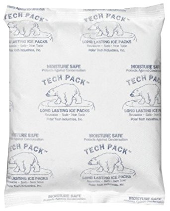 Polar Tech TP8/MS Ice Brix Viscous Gel Moisture Safe Refrigerant Cold Pack, 4" Length x 6-1/2" Width x 3/4" Thick (Case of 18)