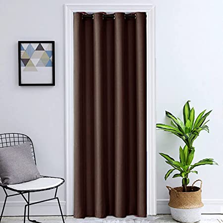 AiFish Doorway Panel Room Divider Solid Blackout Curtains 78 Inch Grommet Drapes Room Darkening Thermal Insulated Energy Efficient Window Treatment for Bay Window 1 Panel W51 x L78 Inch