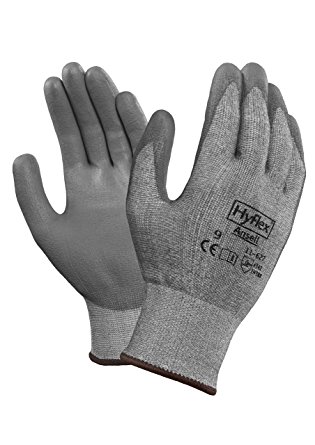 Ansell HyFlex 11-627 Dyneema Glove, Cut Resistant, Polyurethane Coating, Medium, Size 9 (Pack of 1)