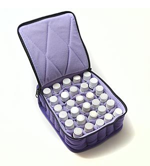30ml 30-Bottle Essential Oil Carrying Cases hold 30ml bottles - Deep Purple w/Lavender interior - 5" high