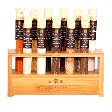 The Spice Lab Sea Salt Premium Gourmet Sampler Collection 2 - 11 Pyrex Tubes - Taste the world of salts "The Salt Lab #2"