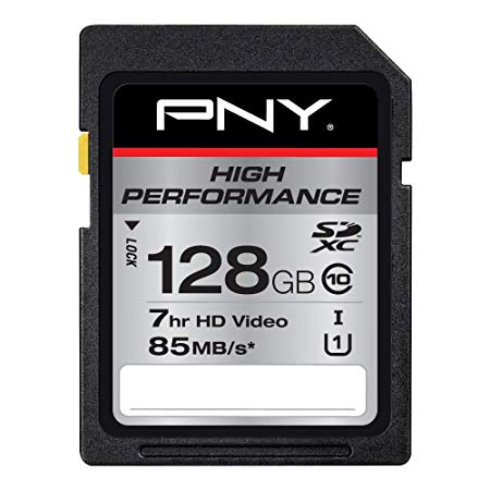 PNY High Performance 128GB SDXC Class 10 UHS-I Up to 85MB/sec - P-SDXC128U185-GE