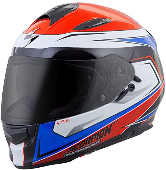 ScorpionExo Unisex-Adult full-face-helmet-style EXO-T510 Helmet (Red/Blue,Large), 1 Pack