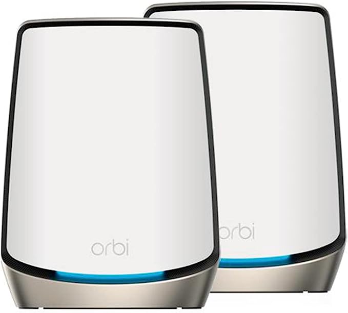 NETGEAR Orbi Tri-Band WiFi 6 Mesh System (RBK862S) – Router with 1 Satellite Extender, Coverage up to 5,400 sq. ft, 100 Devices, 10 Gig Internet Port, Armor Subscription, AX6000 (Up to 6Gbps)