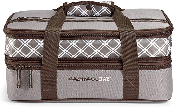 Rachael Ray 5051RR2582 Expandable Lasagna Lugger, 16.5” X 10.5” X 6.8”, Sea Salt