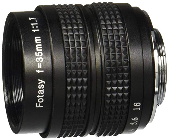 Fotasy M3517 35MM F1.7 TV Movie Fixed Lens and Lens Adapter Kit for Olympus Panasonic MFT Micro 4/3 M43 Cameras