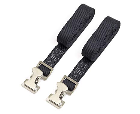 Powertye 1" x 4ft Made in USA Utility Lashing Strap, Black 2-Pack