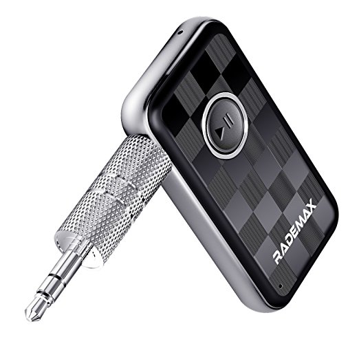 Rademax Bluetooth Receiver Car Audio Adapter Portable Bluetooth Dongle Wireless Hands-Free Car Kit with Mic / 3.5mm AUX for Home Speaker / Car Stereo Music System