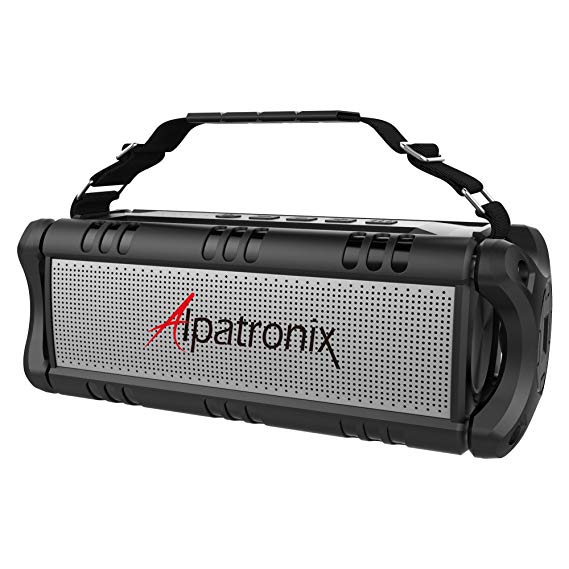 Alpatronix [AX500] 5400mAh 40W Portable Bluetooth 4.2 Wireless HD Stereo Speaker with Subwoofer Enhanced Bass, IPX5 Waterproof Rating, TWS, USB Drive, Equalizer & Strap for Indoor & Outdoor - Black