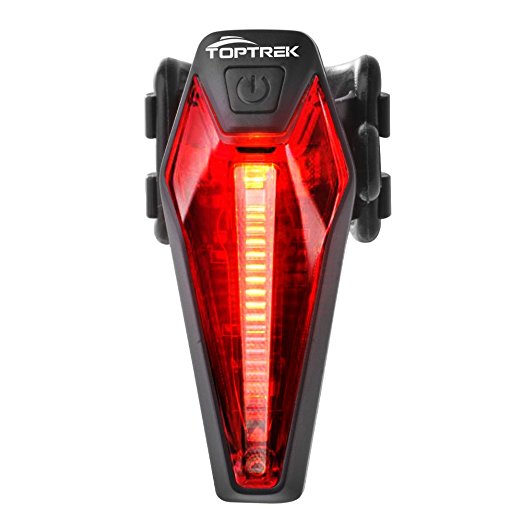 Bike Lights Toptrek Cycle Rear Light USB Rechargeable - Bicycle Tail Lights CREE LED IPX4 Waterproof - Easy Install Taillights Cycling Llights for Mountain Bike/Road Bike/Racing Bike/BMX/MTB