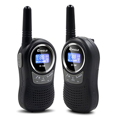 Qniglo Q168 Walkie Talkies for Kids , 22 Channel FRS/GMRS Two Way Radio with 3 Miles Long Range (Pack of 2, Black)