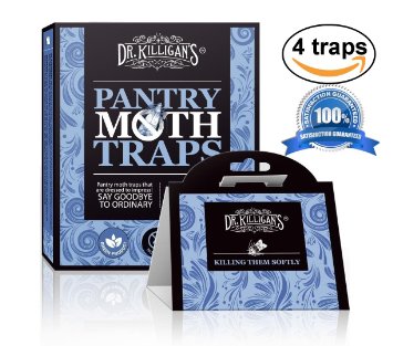 Premium Pantry Moth Traps 4 Blue Traps With Pheromone Attractant  100 Safe Non-Toxic Organic and Insecticide Free  by Dr Killigans