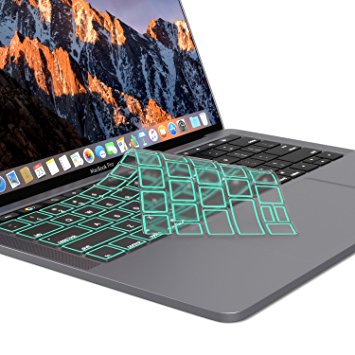 Kuzy - Premium Ultra Thin Keyboard Cover Protector for NEWEST MacBook Pro with Touch Bar 13" or 15" (A1706 & A1707) Release 2017 & 2016 TPU Skin - MINT