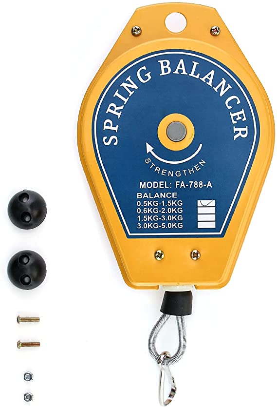 QWORK Spring Balancer, 1.1lbs - 3.3lbs Bearing Retractable Tool Fixture Holder for Assembly-line