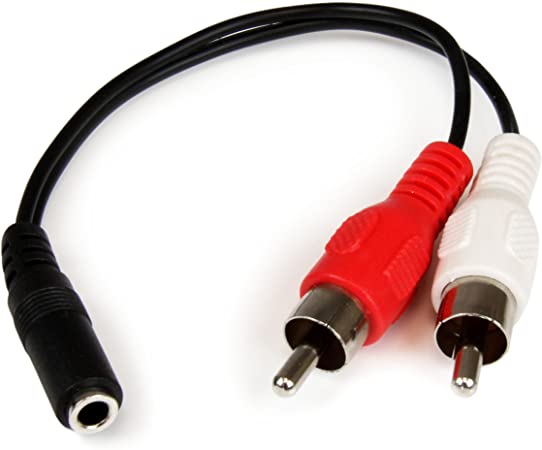 StarTech.com 6in RCA to 3.5mm Female Cable - Audio to RCA Cable - 3.5mm Female to 2x RCA Male - Aux to RCA - Stereo Audio Cable (MUFMRCA)