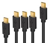 Universal Reversible USB 20 Cable iXCC  Freedom Series 5pcs Premium High SpeedValue PackCorrosion Resistant Gold Plated  USB 20 - Micro USB to USB Cable A Male to Micro B Charge and Sync Black Cable Cord For Android Samsung HTC Motorola Nexus Kindle Fire Nokia LG HP Sony Blackberry and more 1x 1ft 3x 3ft 1x 6ft